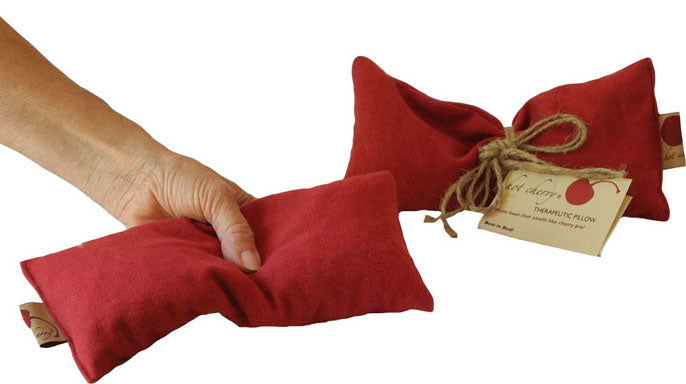 Hot Cherry Eye Pillow in Red Denim-0